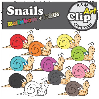 Snails rainbow clip.
