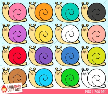 Rainbow Snails Clipart