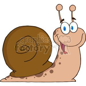 Spotted snail with a brown shell clipart