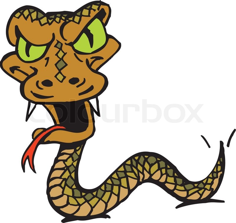 Angry snake clipart.