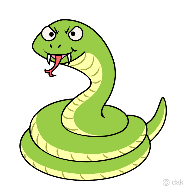 Free Angry Snake Coil Cartoon Image