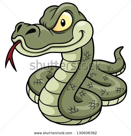 Evil snake cartoon.