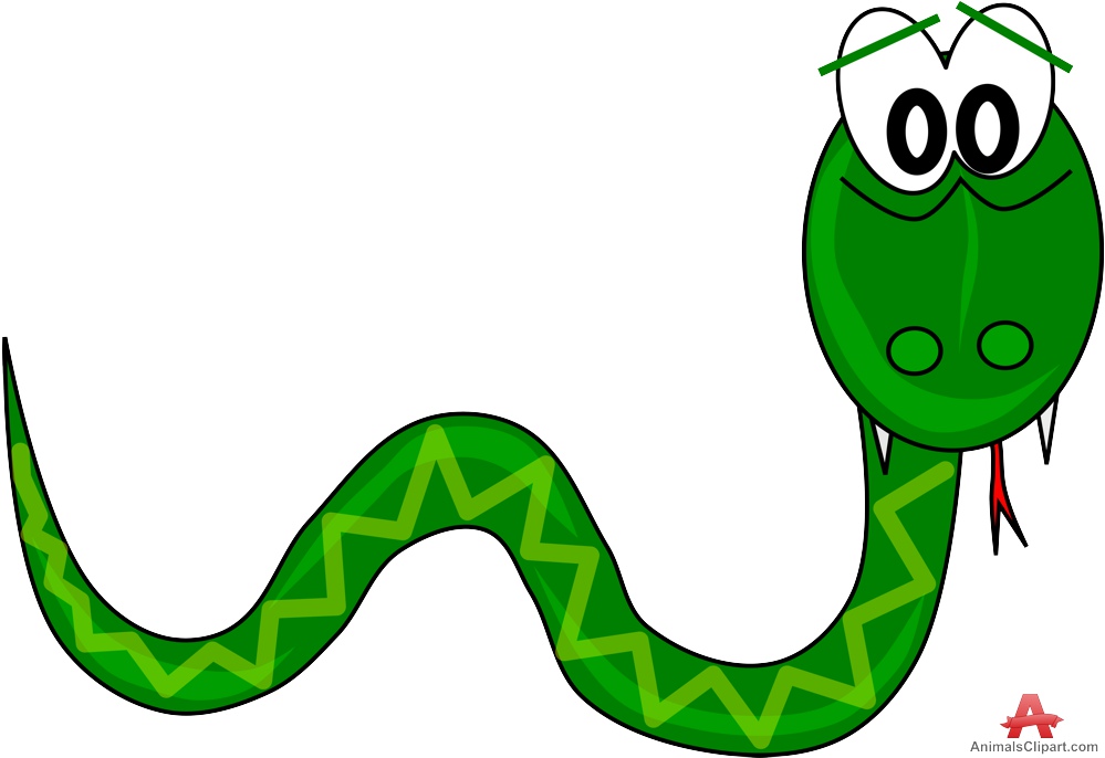 Green snake clipart.