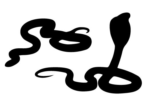 Snake silhouette vector.