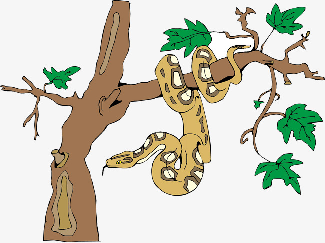 Snake on tree clipart