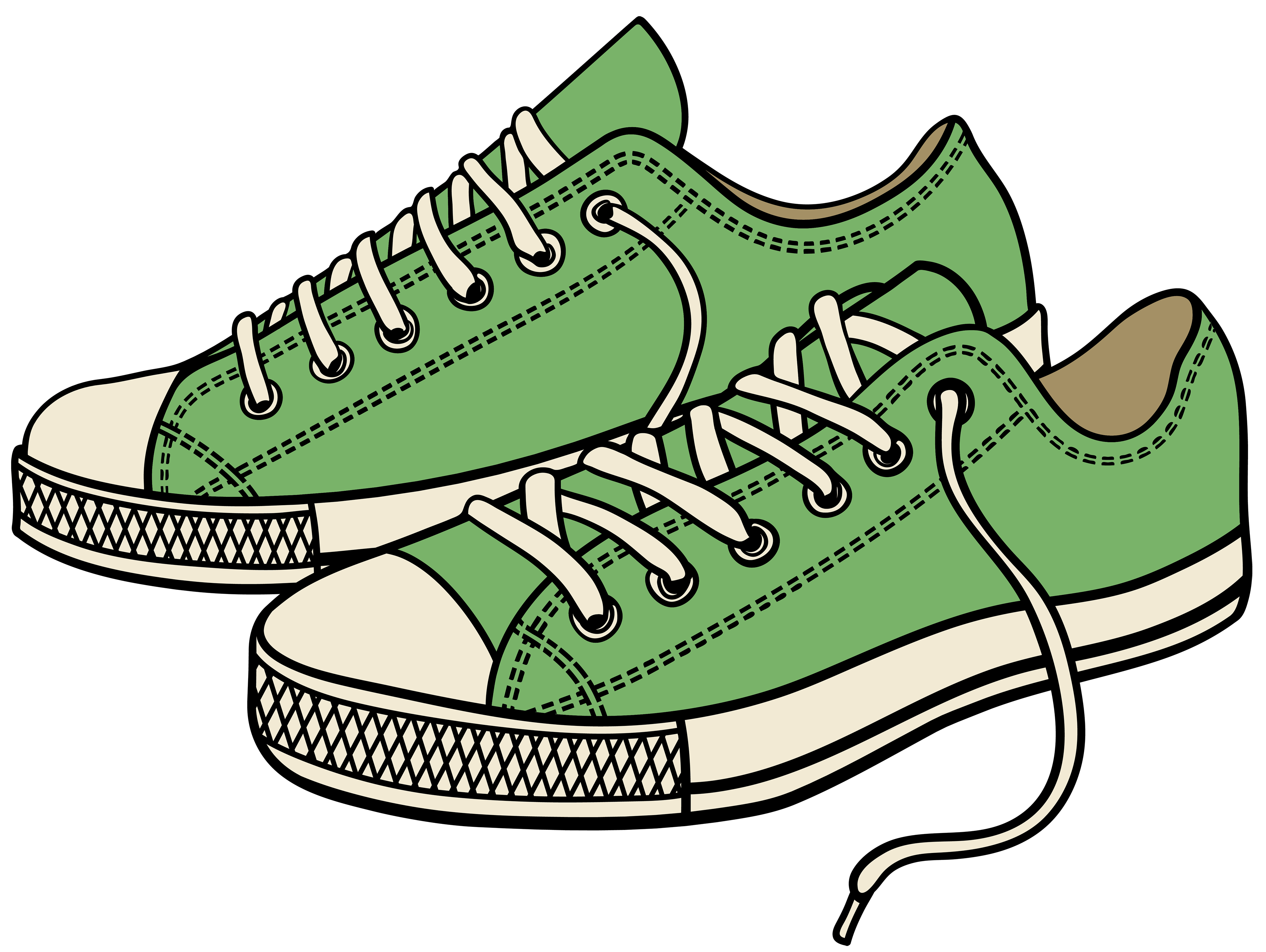 Green clipart shoe cute borders vectors animated black and
