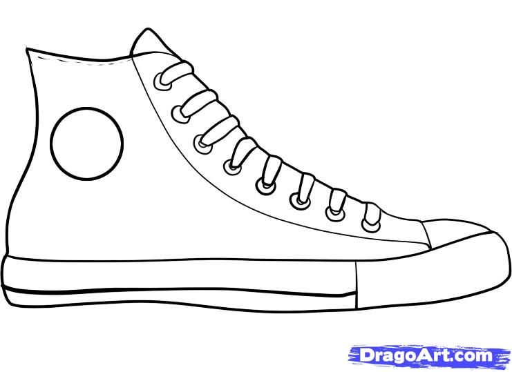 How to Draw Converse, How to Draw Chuck Taylors, Step