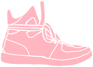Pink white sneaker.