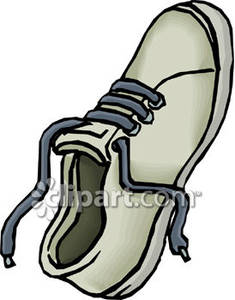 A Sneaker with Untied Laces Royalty Free Clipart Picture