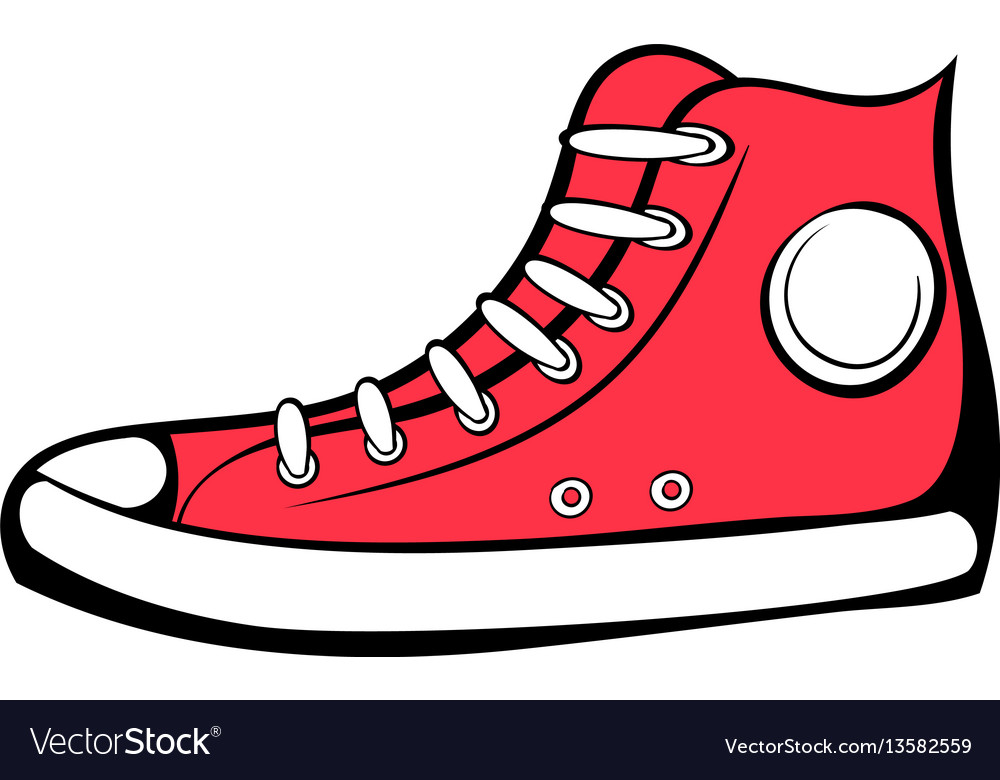 Red sneaker icon cartoon