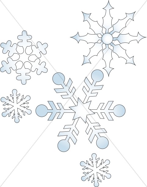 Geometric falling snowflakes.
