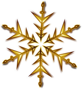 Gold snowflake clip.
