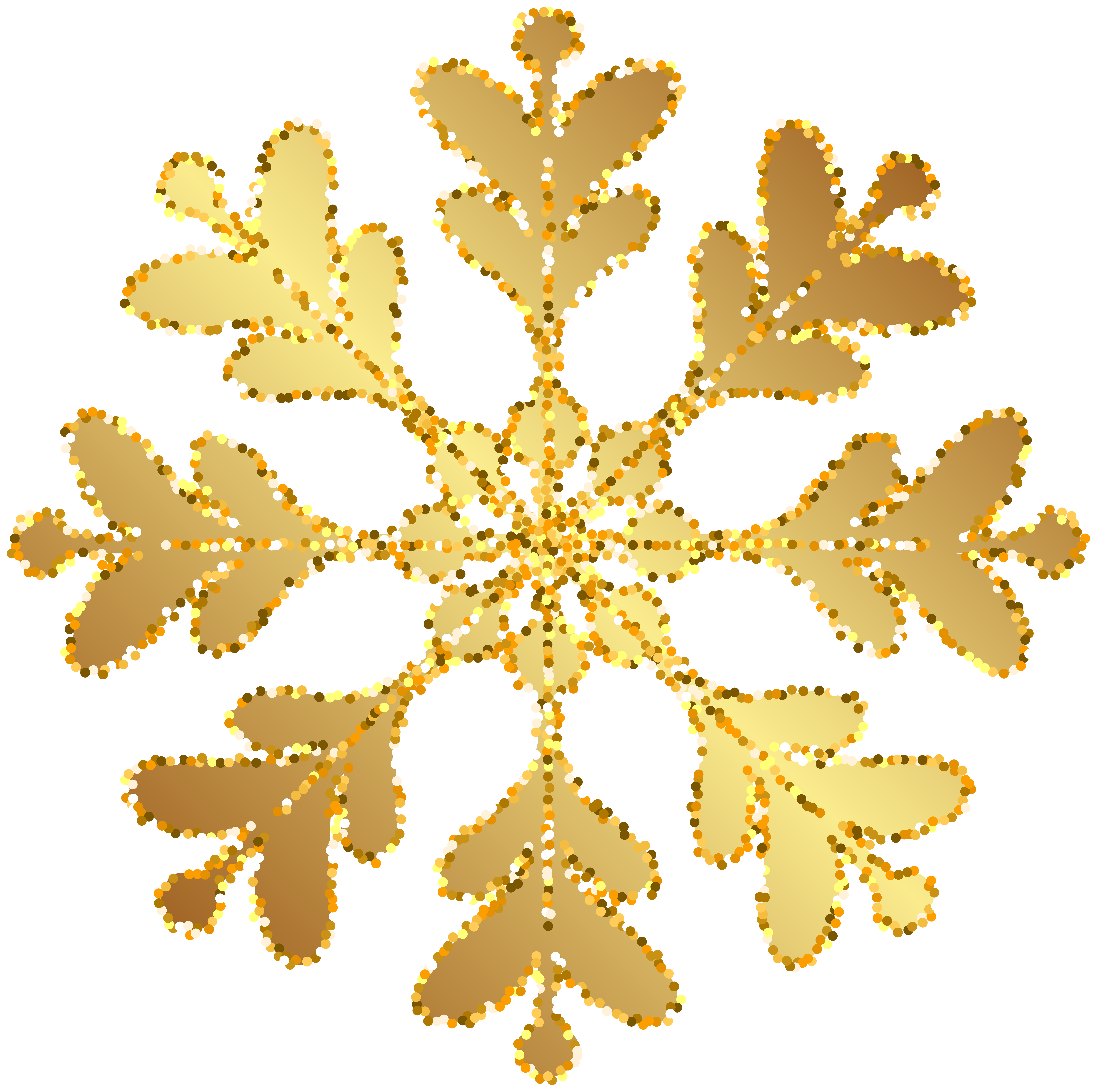 Gold Snowflake Transparent Clip Art Image