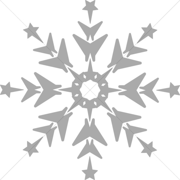 Grayscale snowflake clipart.