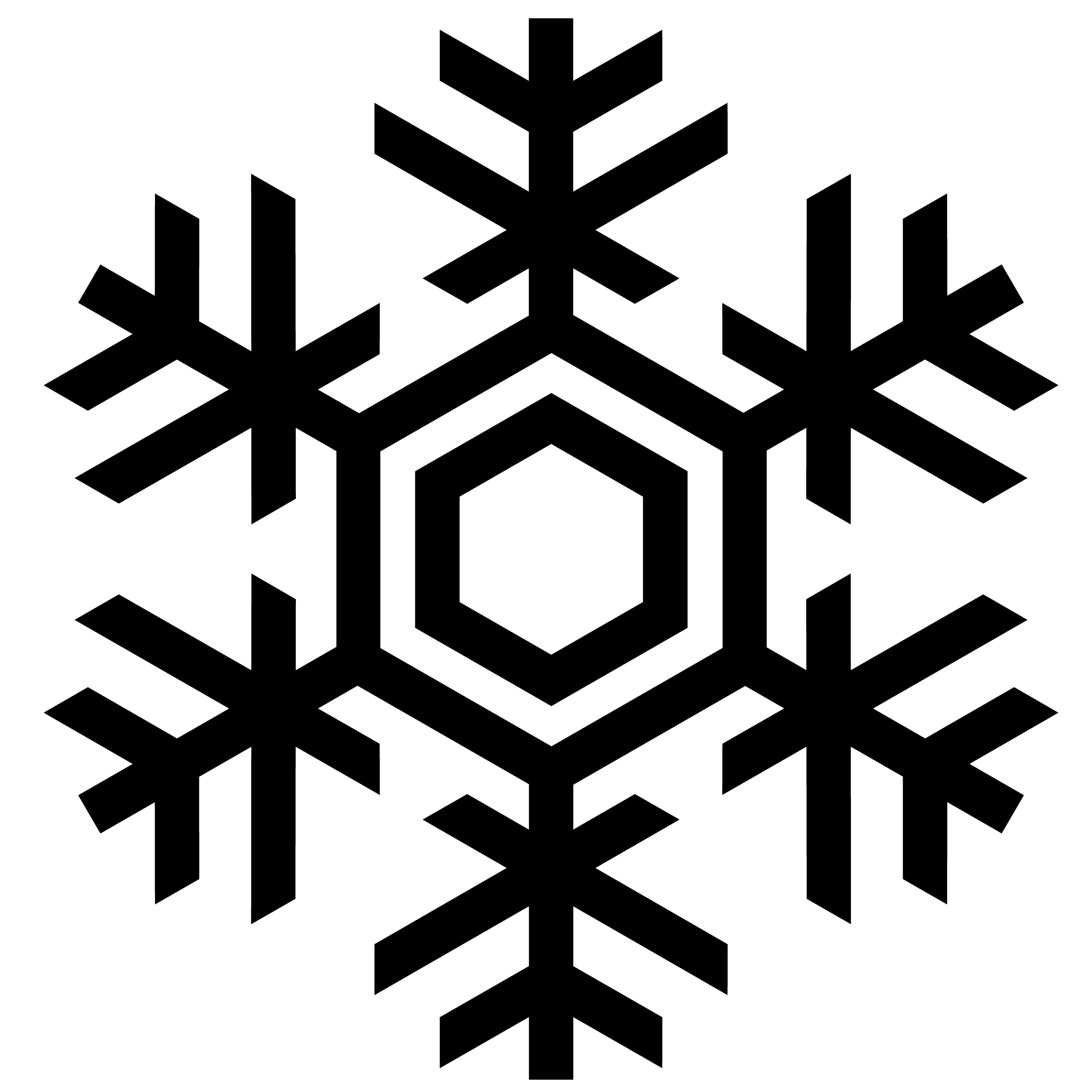 Snowflakes vectors silhouette.
