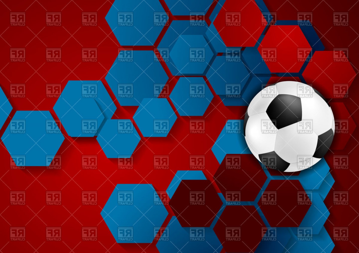 Abstract Geometric Football Background With Soccer Ball