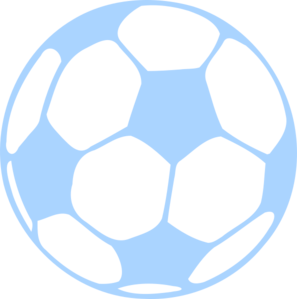 Blue soccer ball.