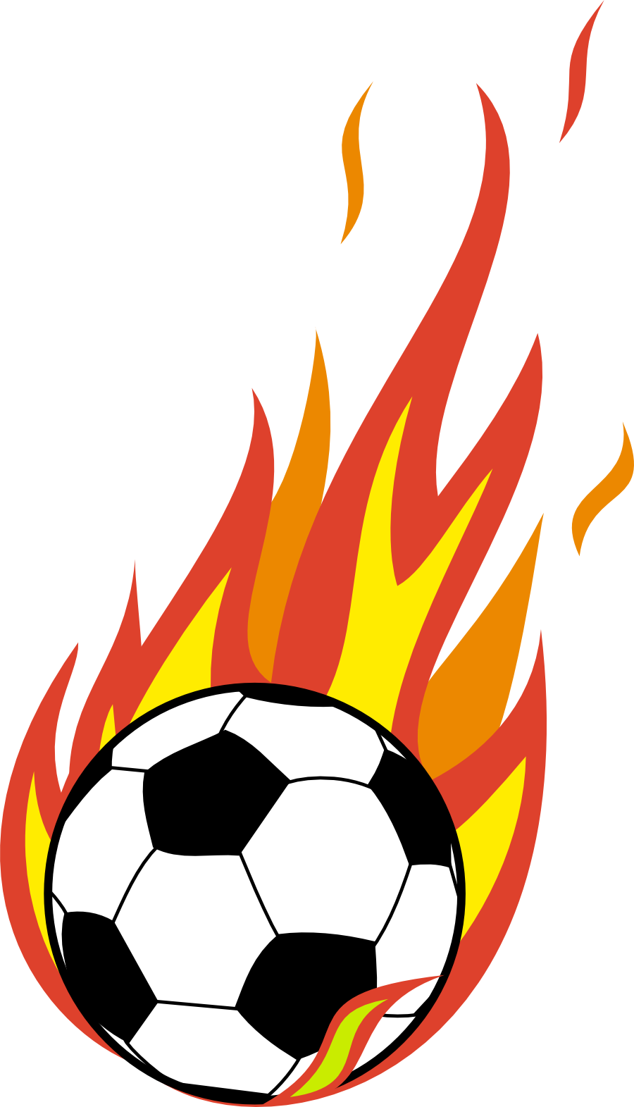 Free Soccer Ball with Flames Clipart Image