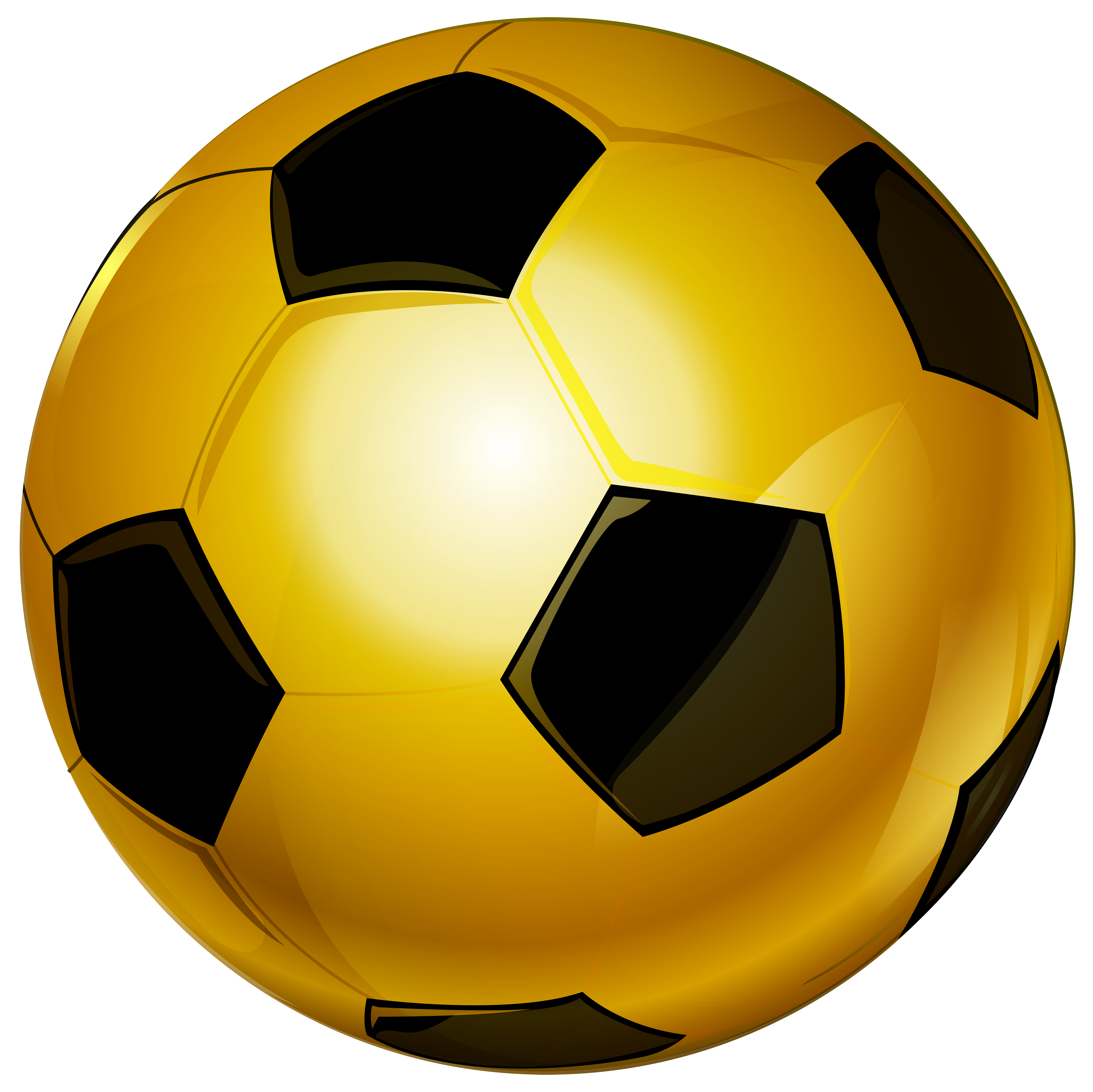 Gold soccer ball.