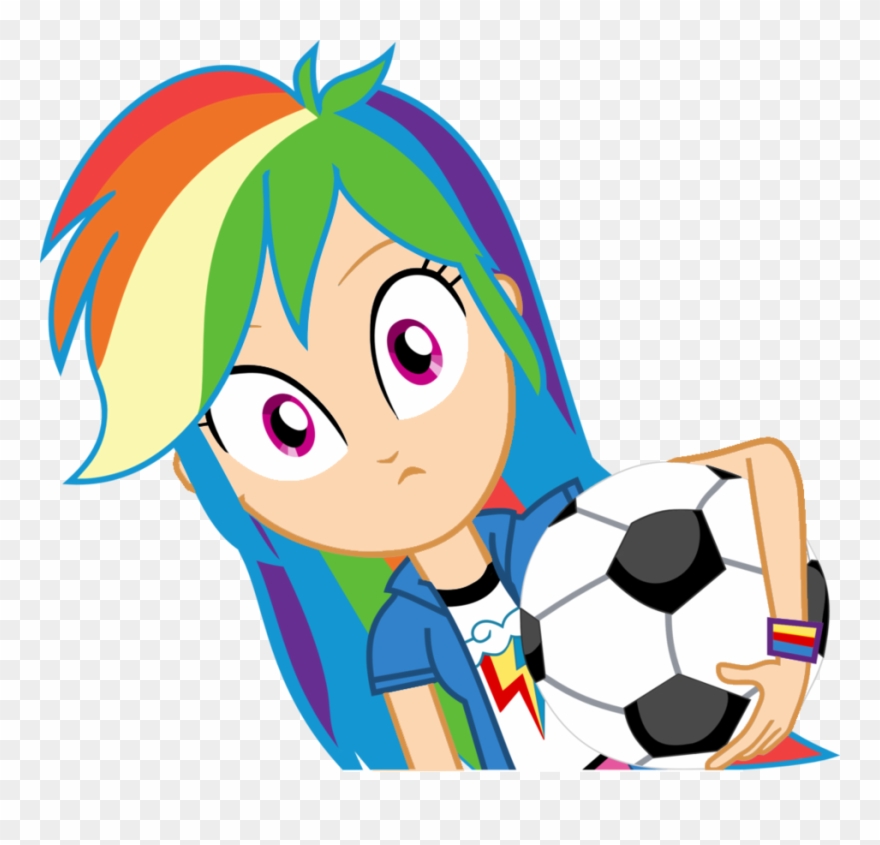 Best Free Humanized Eg Rainbow Dash With Soccer Ball Clipart