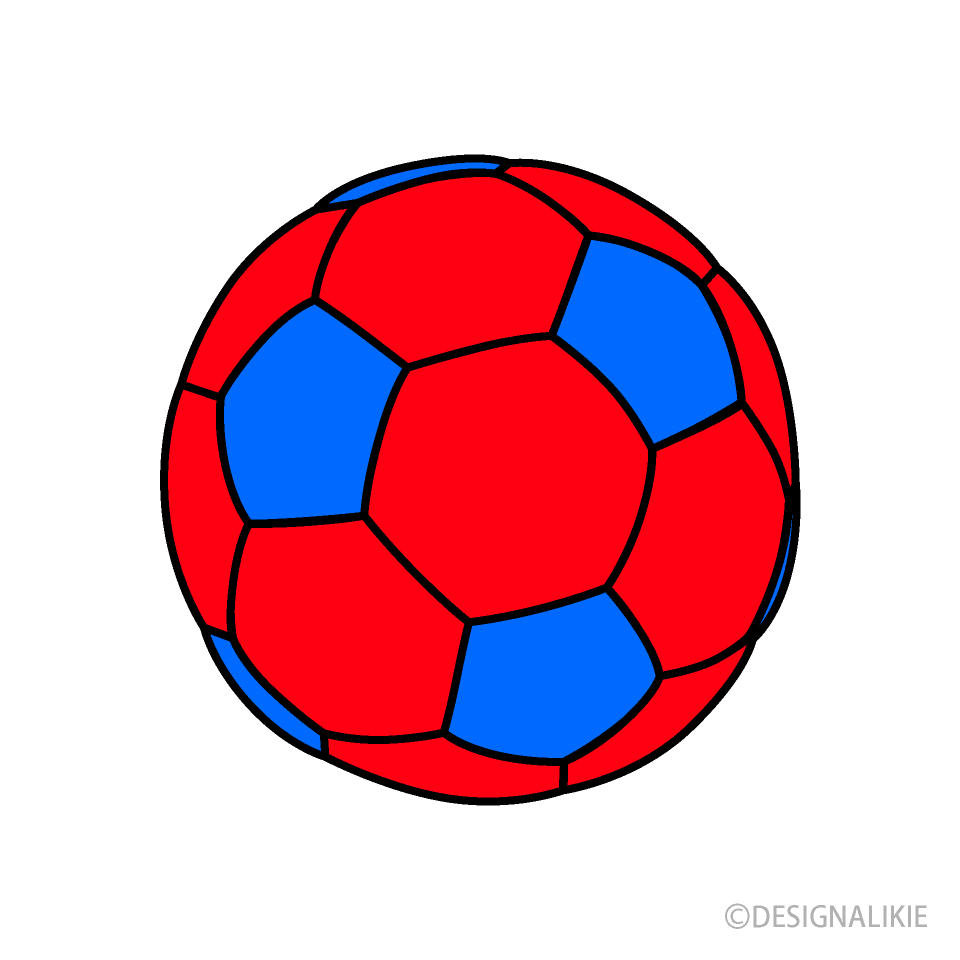 Free Red and Blue Soccer Ball Clipart Image