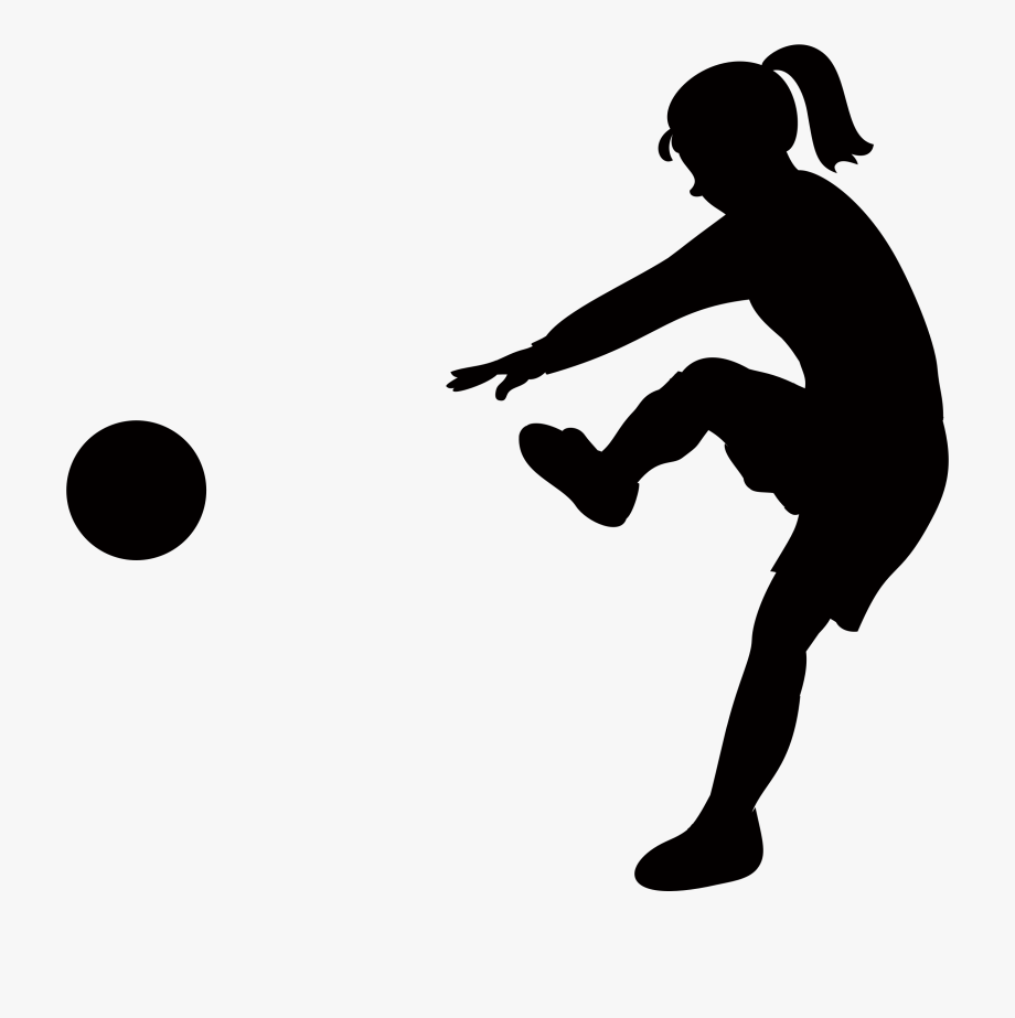 Girl Kicking Soccer Ball Silhouette