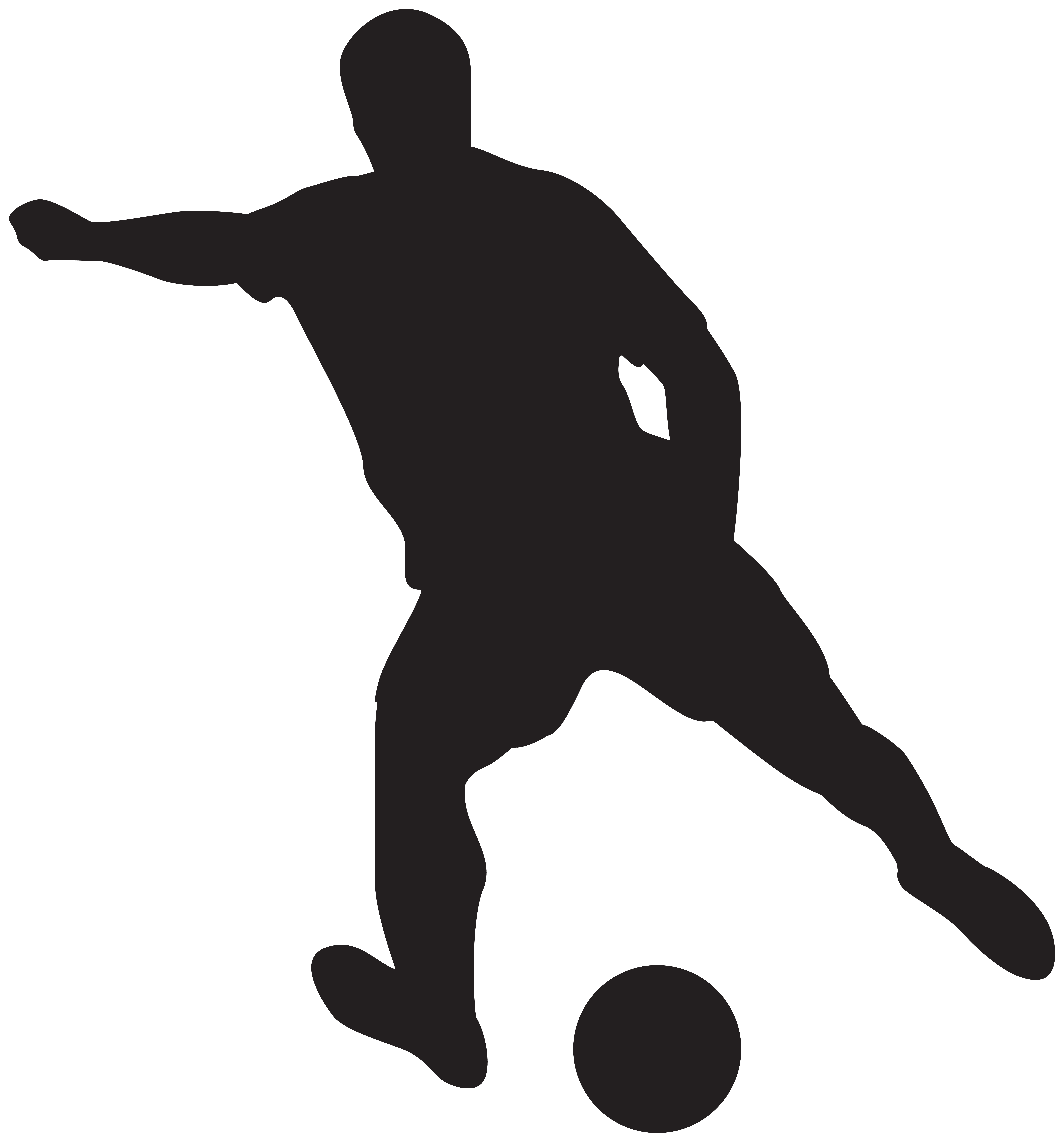 Soccer Player Silhouettes Clipart Image