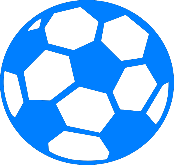 Blue soccer ball.