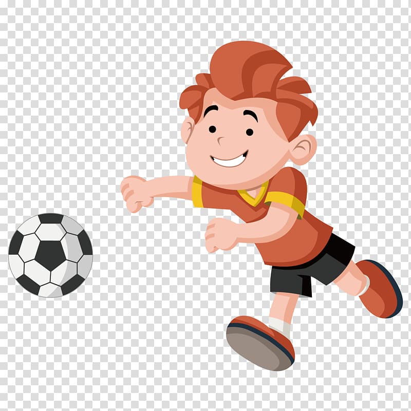 Boy playing soccer illustration, Cartoon Child Play