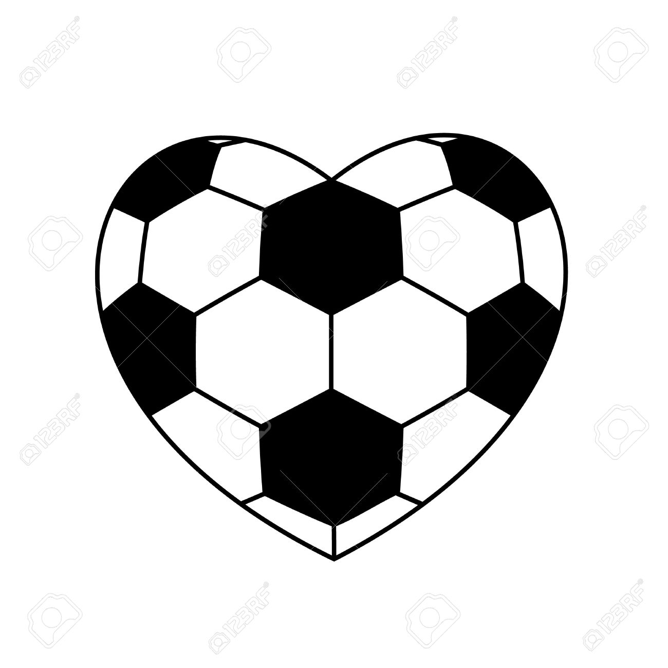 Soccer ball heart clipart
