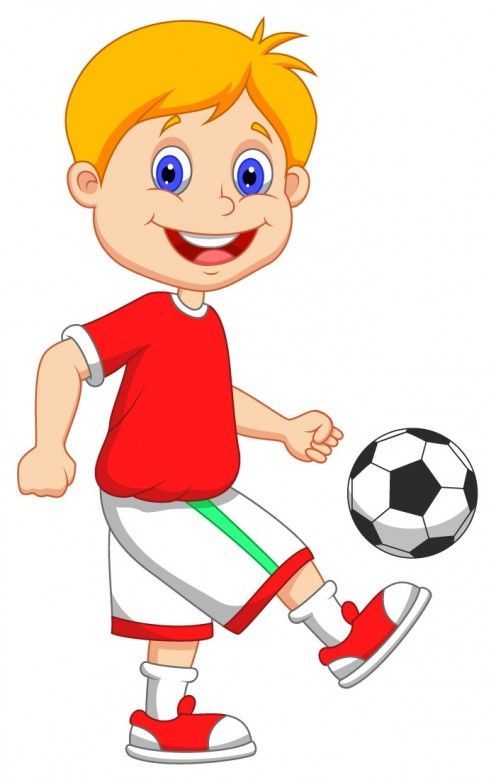 Kid playing soccer clipart