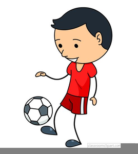 Boy playing soccer.