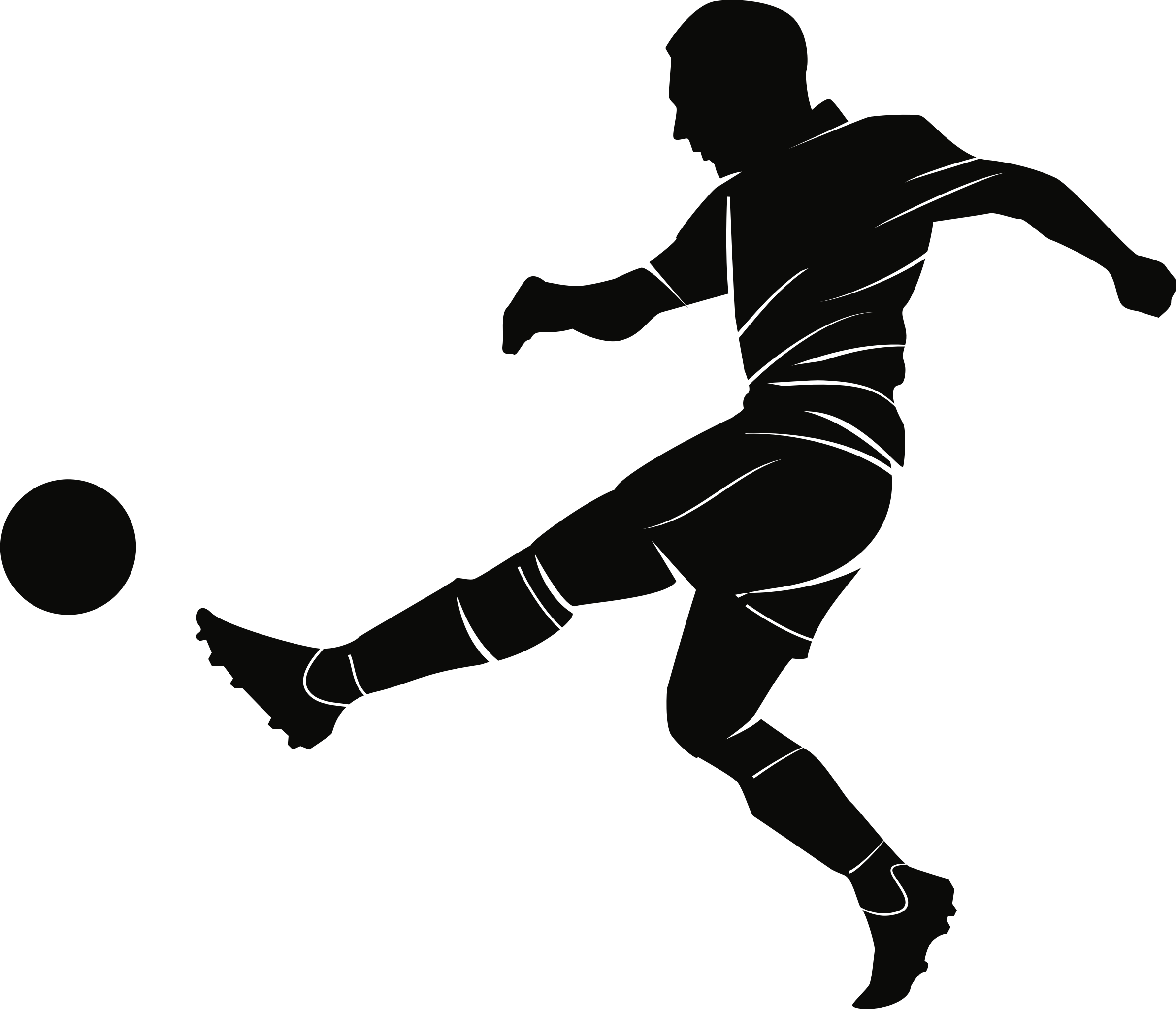 Soccer Player Kicking Silhouette
