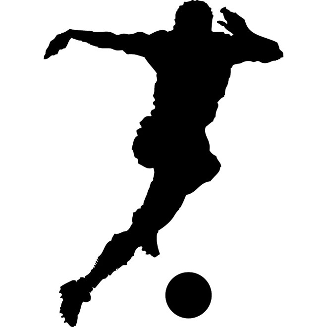 Soccer player silhouette.