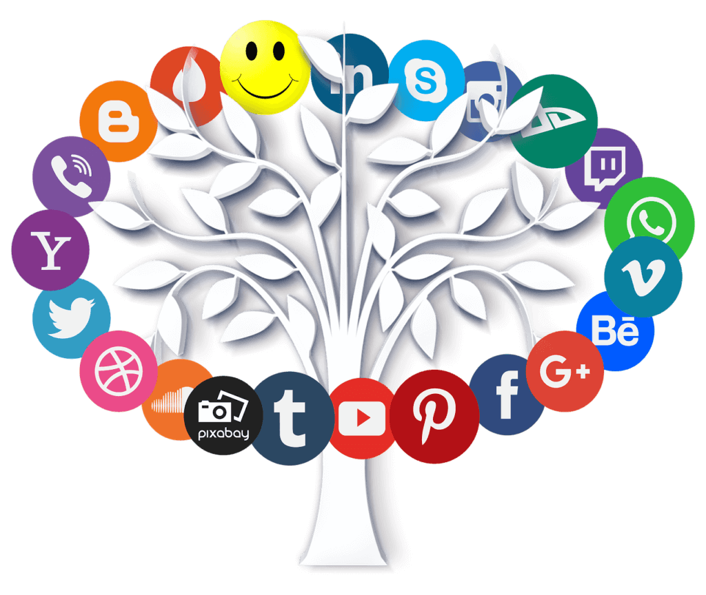 Clipart tree social media, Clipart tree social media