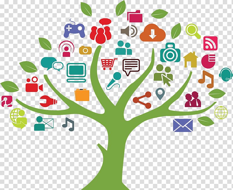 Social media Communication, tree structure transparent