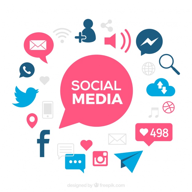 Social media background with blue details Vector