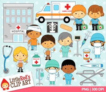 Hospital workers clipart.