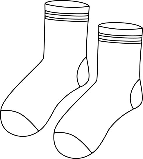 Socks clipart black and white
