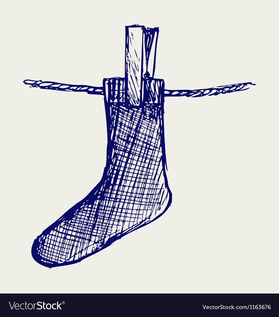 Socks made of a clap in clothesline