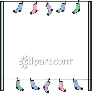 Blank Sign With Socks On A Clothesline