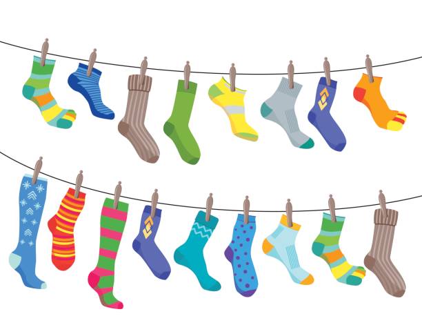 socks clipart clothesline