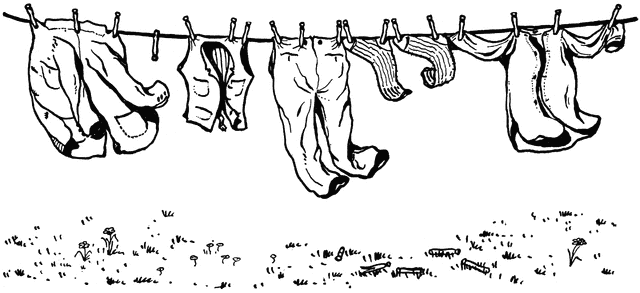 Clothes clothesline clipart.