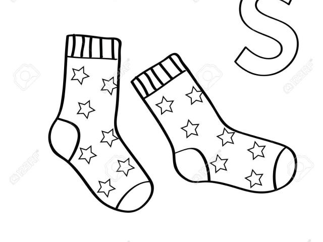 Socks clipart coloring.