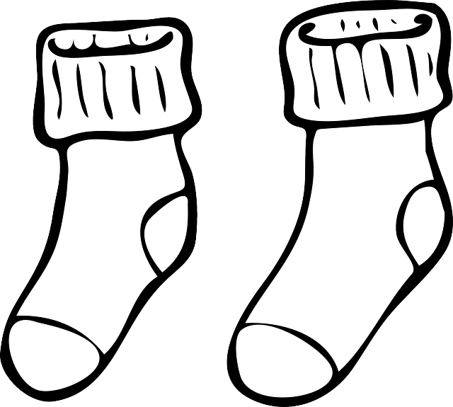 Socks clip art free sketch coloring page image