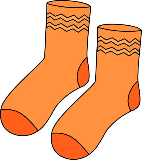 Pair orange socks.