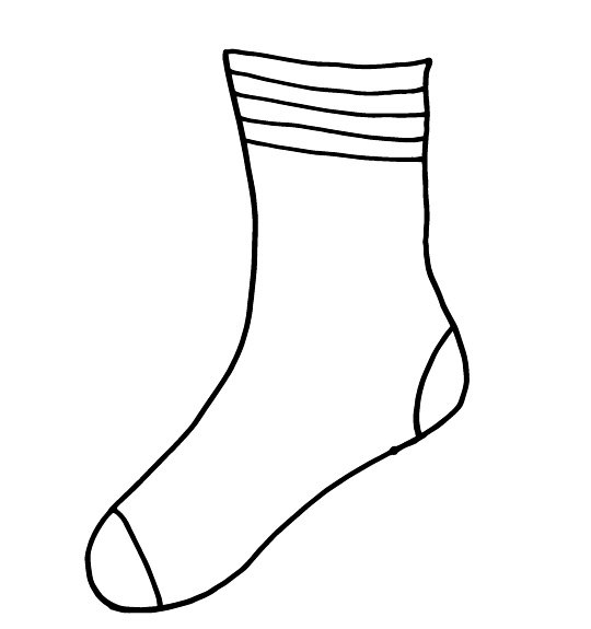Socks outline template.