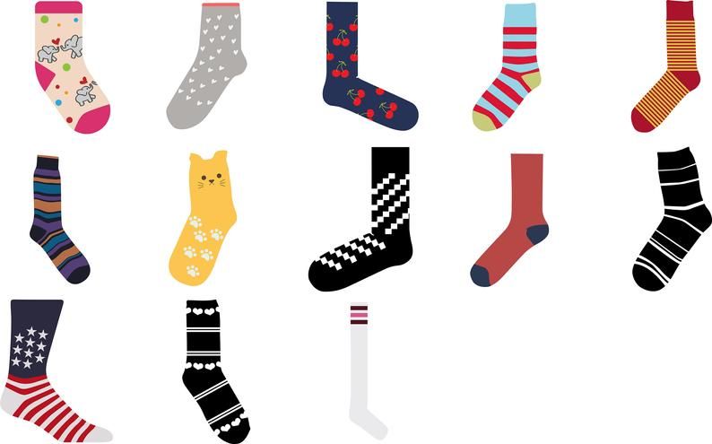 Socks svg, eps, png, dxf, clipart for cricut and silhouette