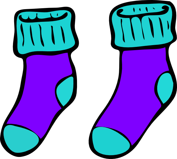 Socks turquoise purple.