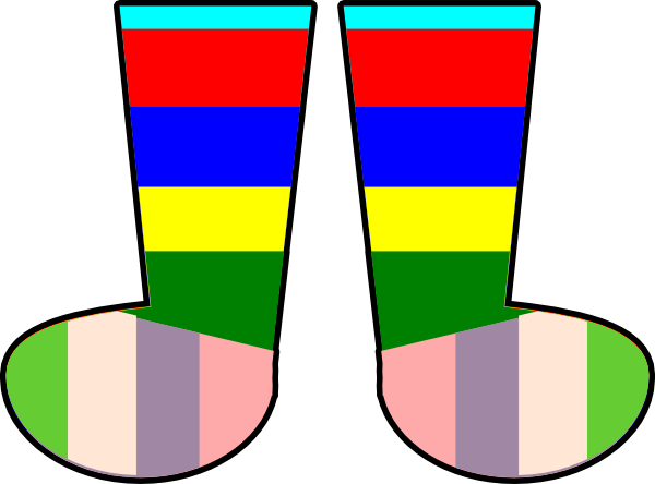 Clothing rainbow socks.